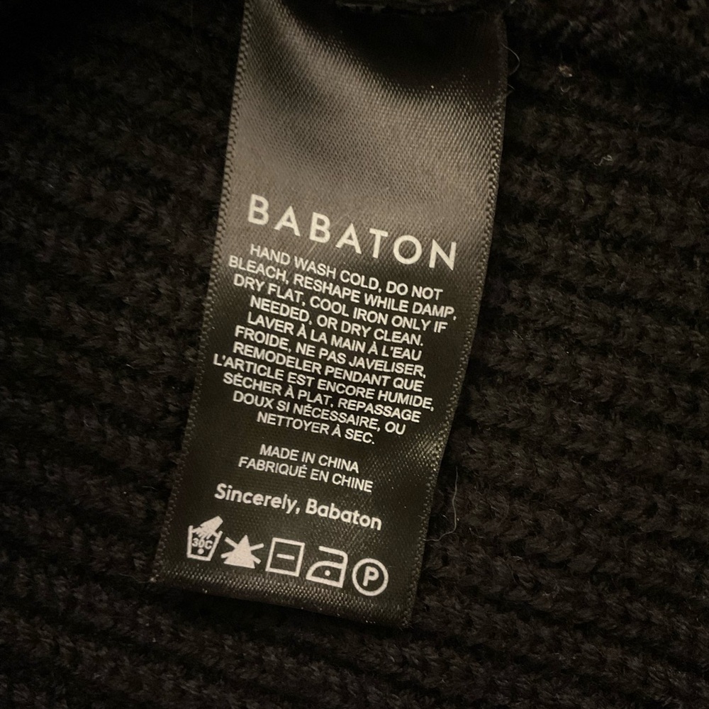 🖤💫 Aritzia Babaton Gratzia Black 100% Merino Wool Sweater Shoulder Pads M EUC - Picture 5 of 9